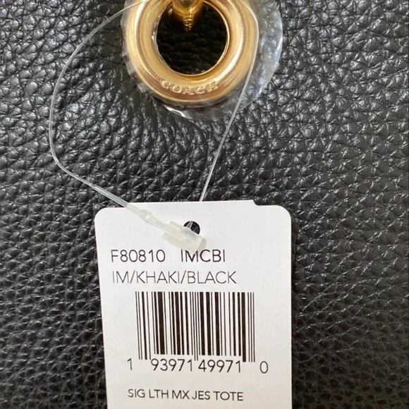 New Coach Jes Tote In Signature Canvas/Refined Pebble Leather/ Black-Brown - Picture 11 of 11